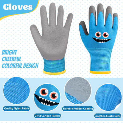 3 Pzas Guantes Jardinería Niños Revestimiento Goma Suave