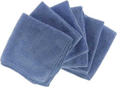 Paquete 6 paños microfibra absorbentes 12x12pulg azul
