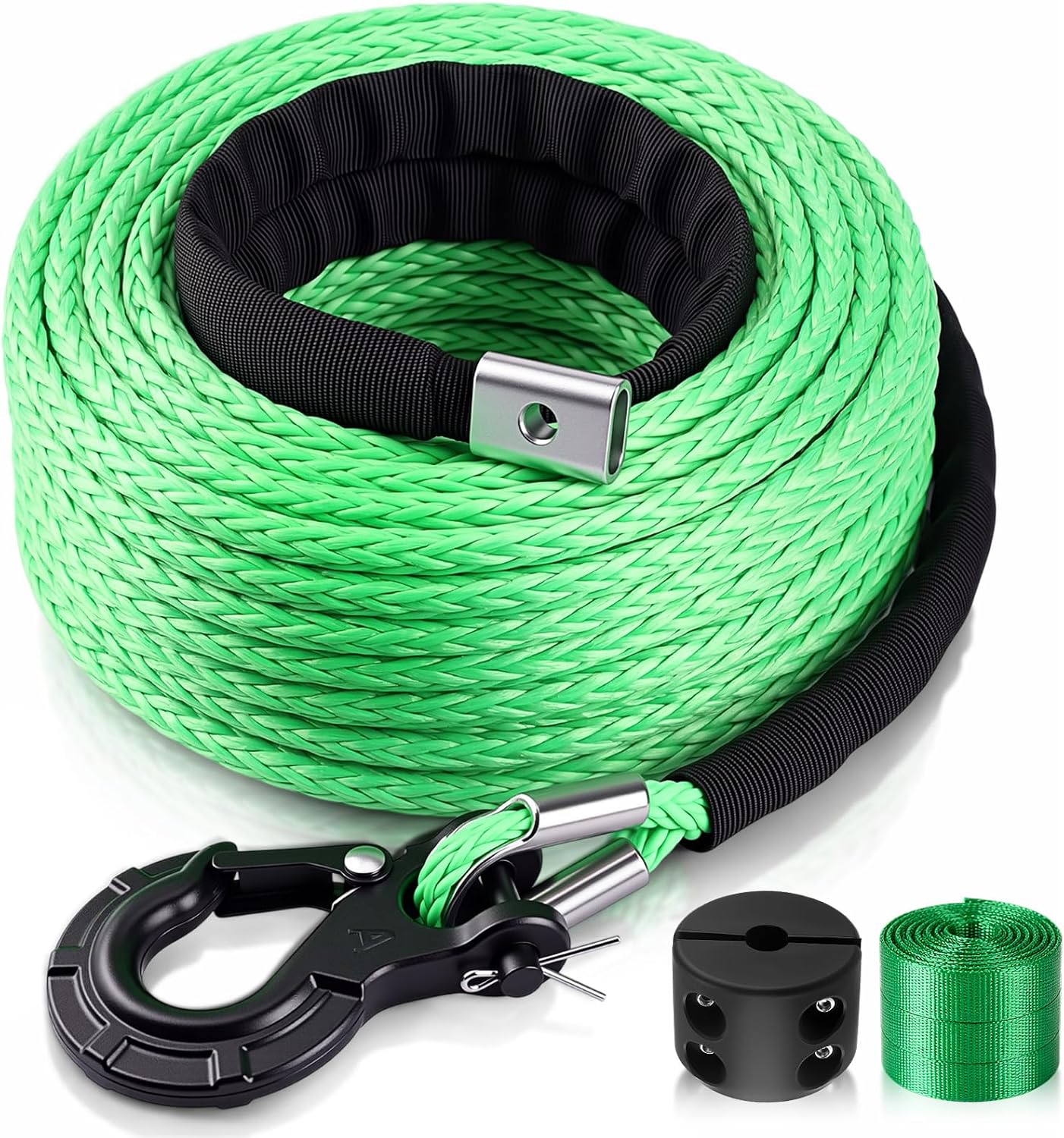 Kit cable sintético 3/16x100pies con manga y gancho