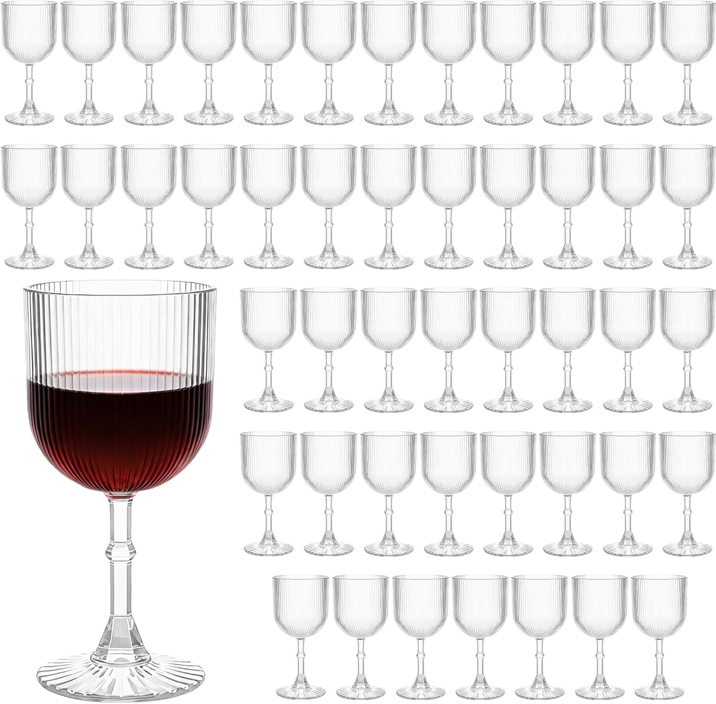 Set 48 Copas Vino Plástico 9oz Transparentes Sin BPA