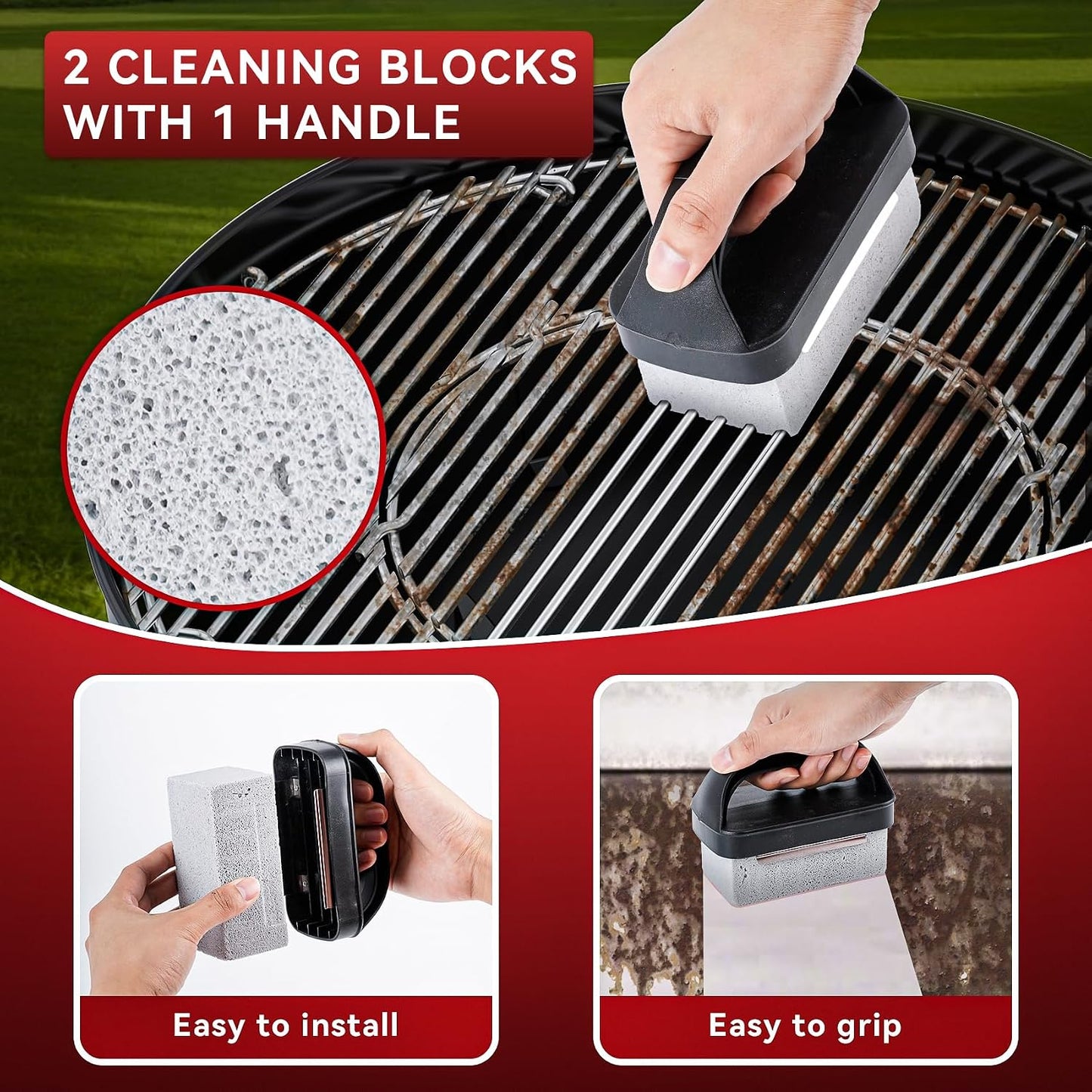Kit limpieza parrilla Blackstone 15 pzas con piedra y raspador