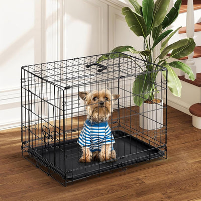 Jaula perro mediano 30pulg plástico a prueba de fugas plegable