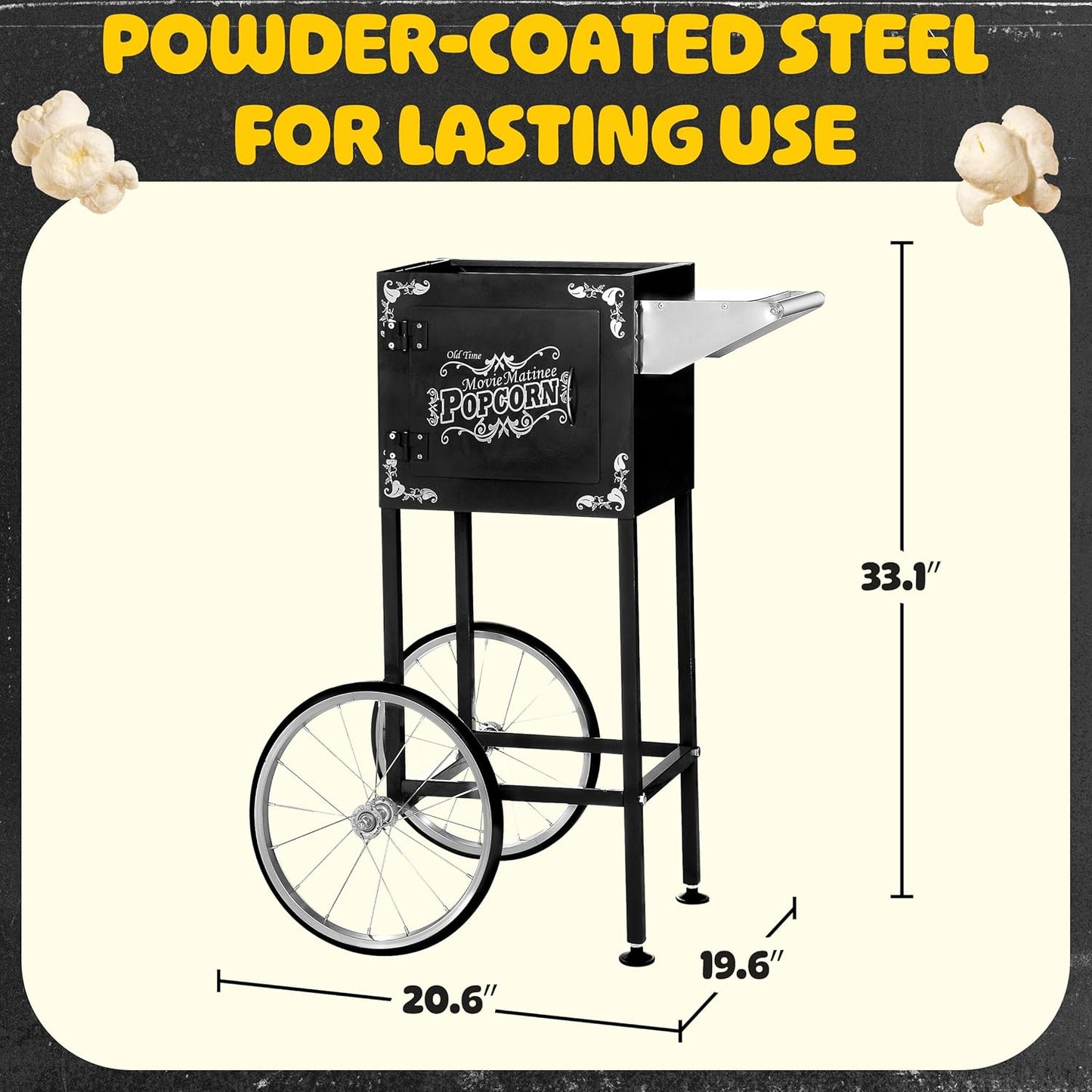 Carrito palomitas 8oz con ruedas estilo bicicleta