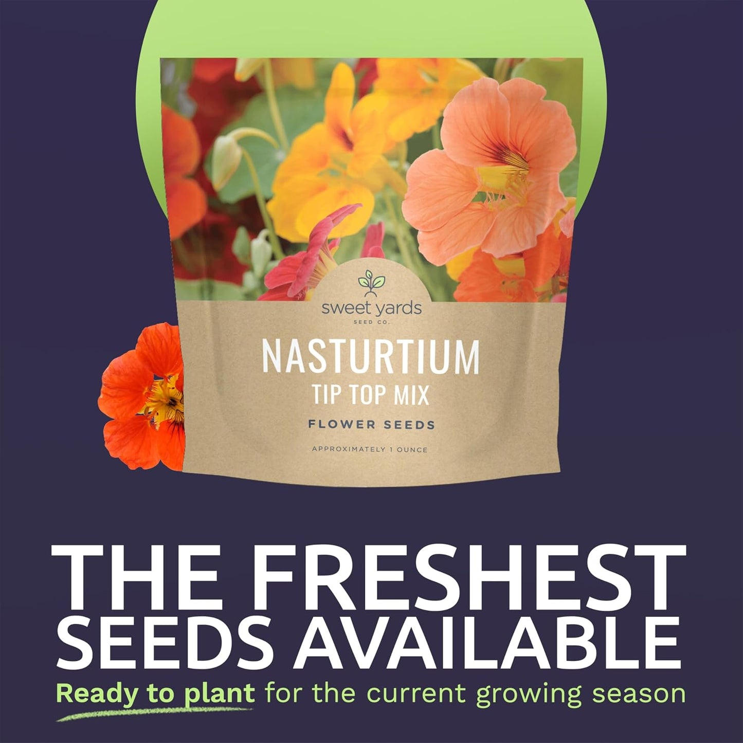 Paquete 200 semillas Nasturtium Tip Top Mix