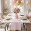 Table runner de encaje rosa para mesa de boda y fiestas