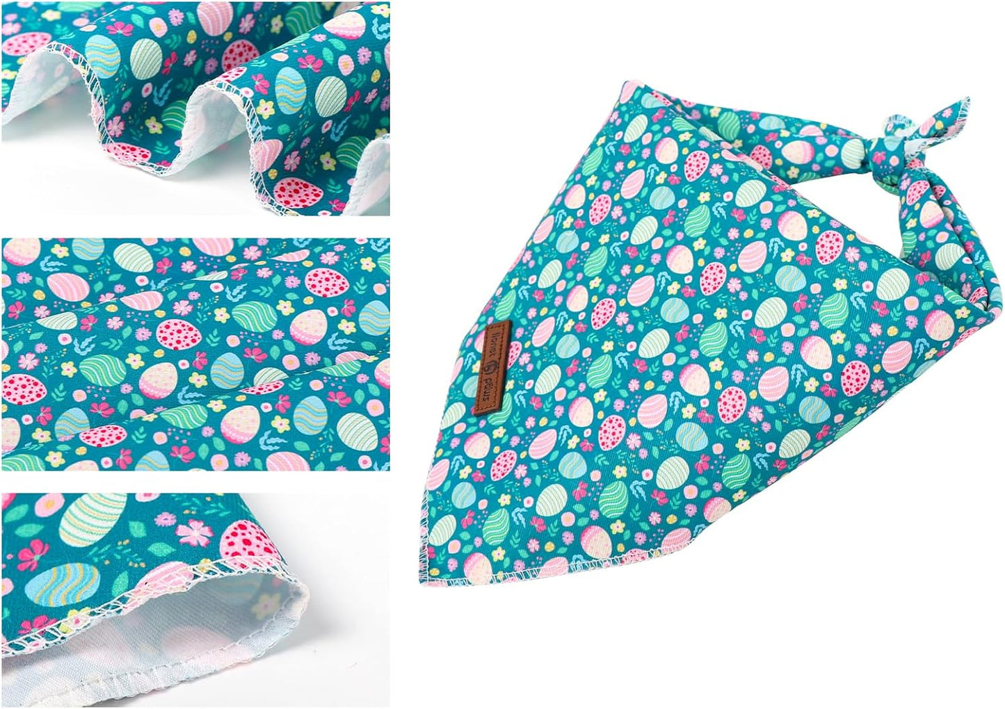 Bandana Pascua perro mediano grande verde huevos triángulo