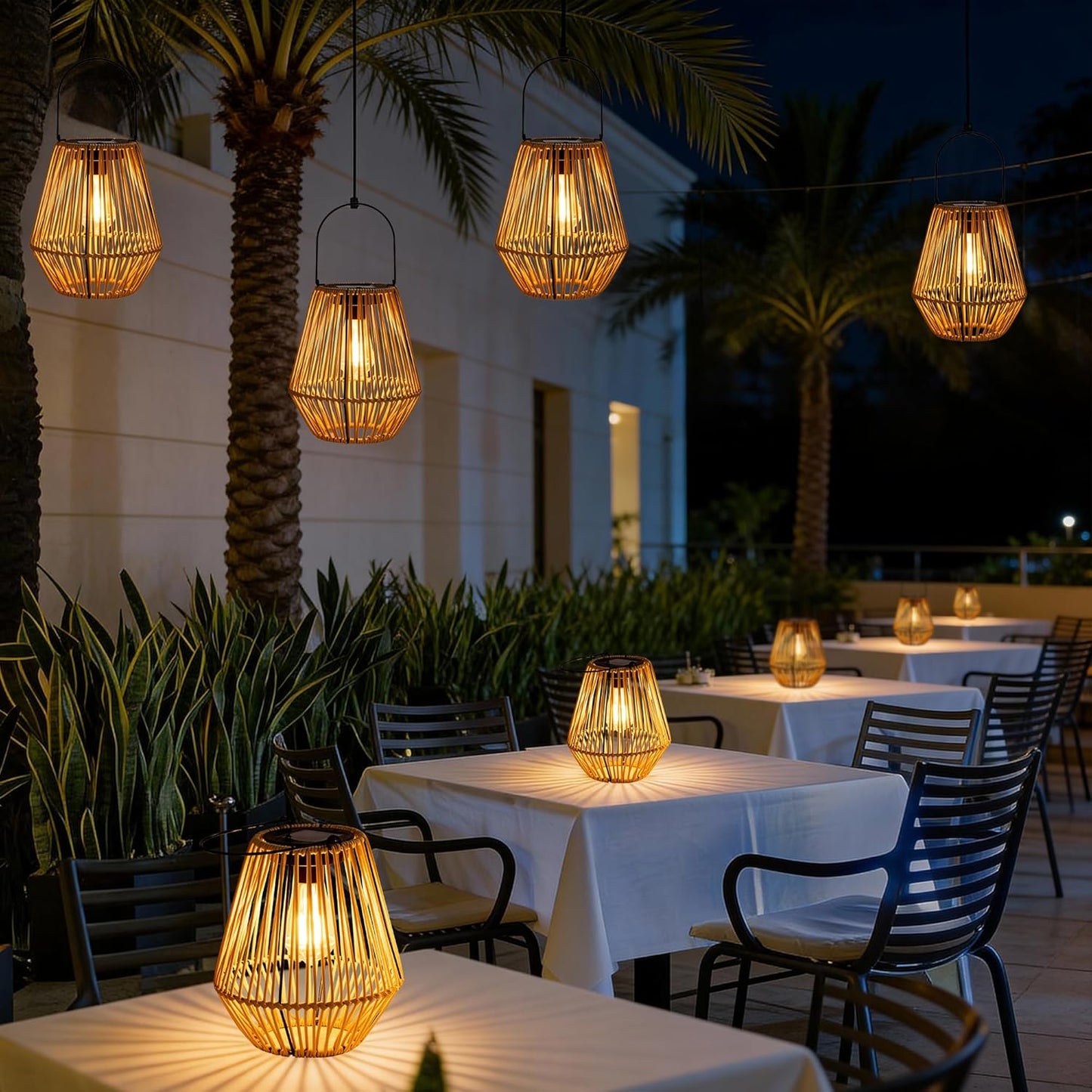 Farol solar colgante impermeable estilo bohemio