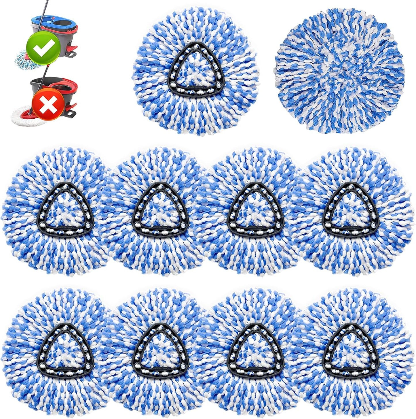10 Cabezales Repuesto Trapeador RinseClean Microfibra