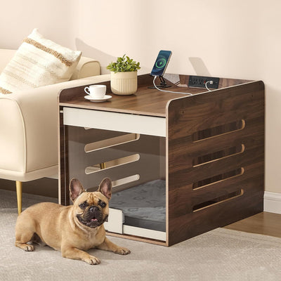 Mueble perros mediano puerta acrílica nogal