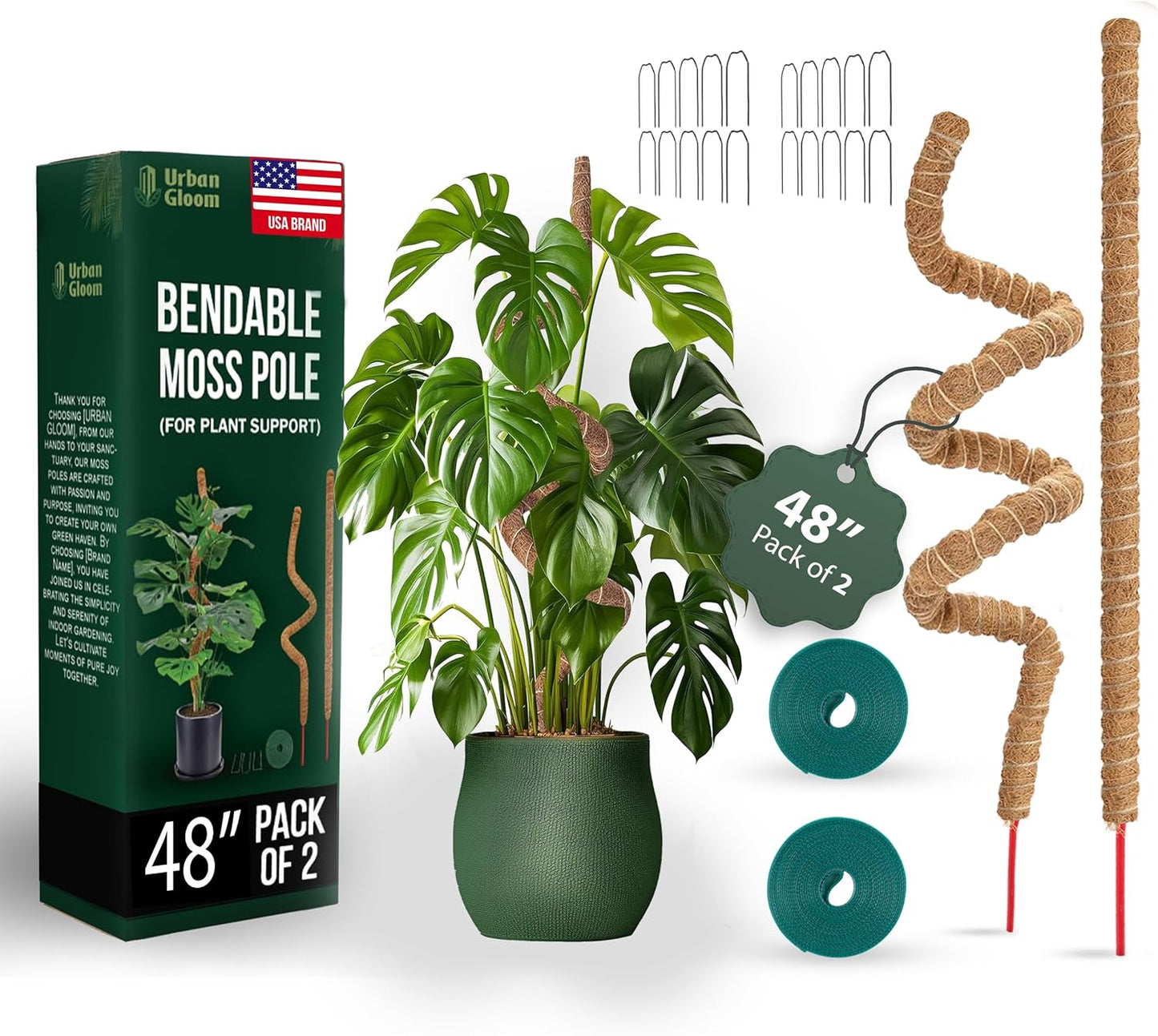 Poste musgo flexible 48pulg para Monstera set 2