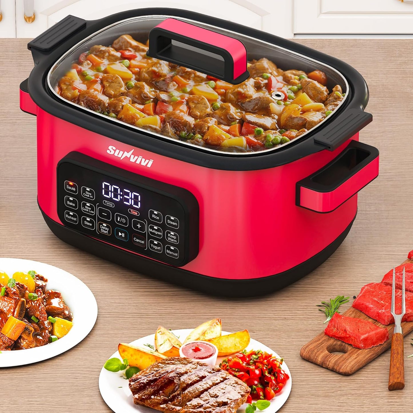 Multicocina 12en1 6.5qt Olla Multifuncional Programable Tapa Vidrio