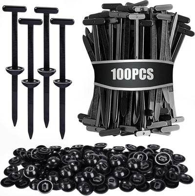 100 Hebillas Cables Soporte Pasador Botón Universal Negro