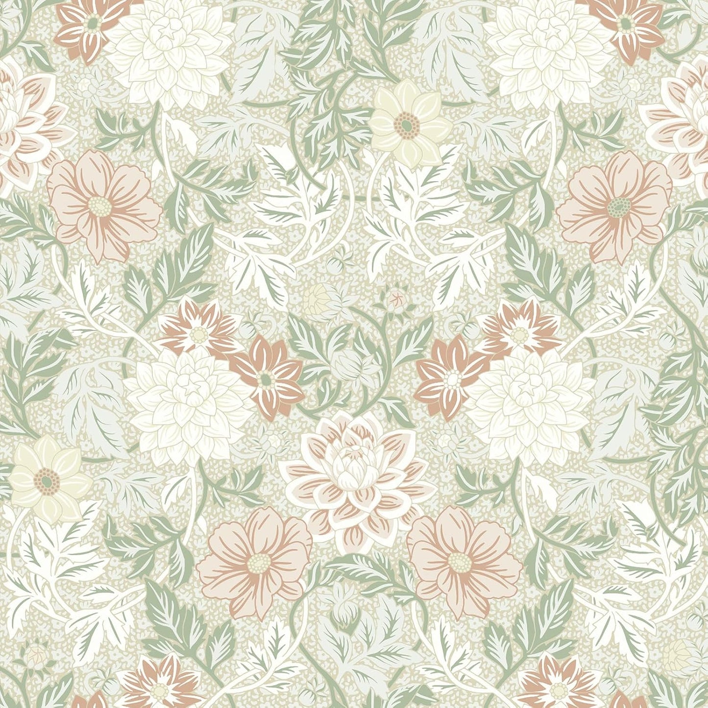 Papel tapiz floral despegable y pegable vintage 17.7x118pulg