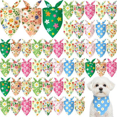50 Bandanas Primavera para Perro con Flores Ajustables