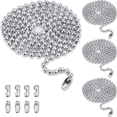 Cadena acero inox 40pulg con cuentas bola perro 8 conectores