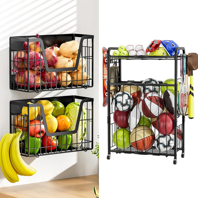 Estante para bolas de garaje y estante magnético para refrigerador