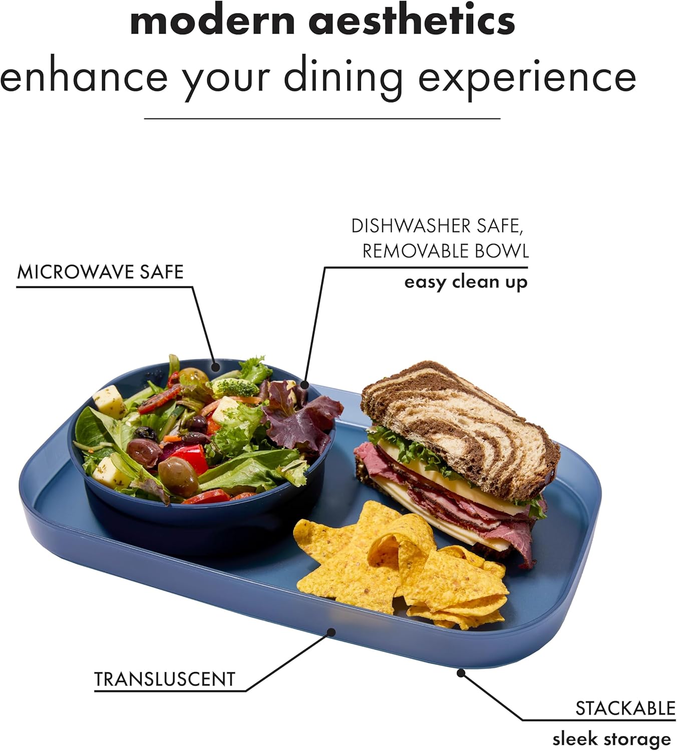 Plato de sopa y sándwich Madesmart de silicona apilable para microondas