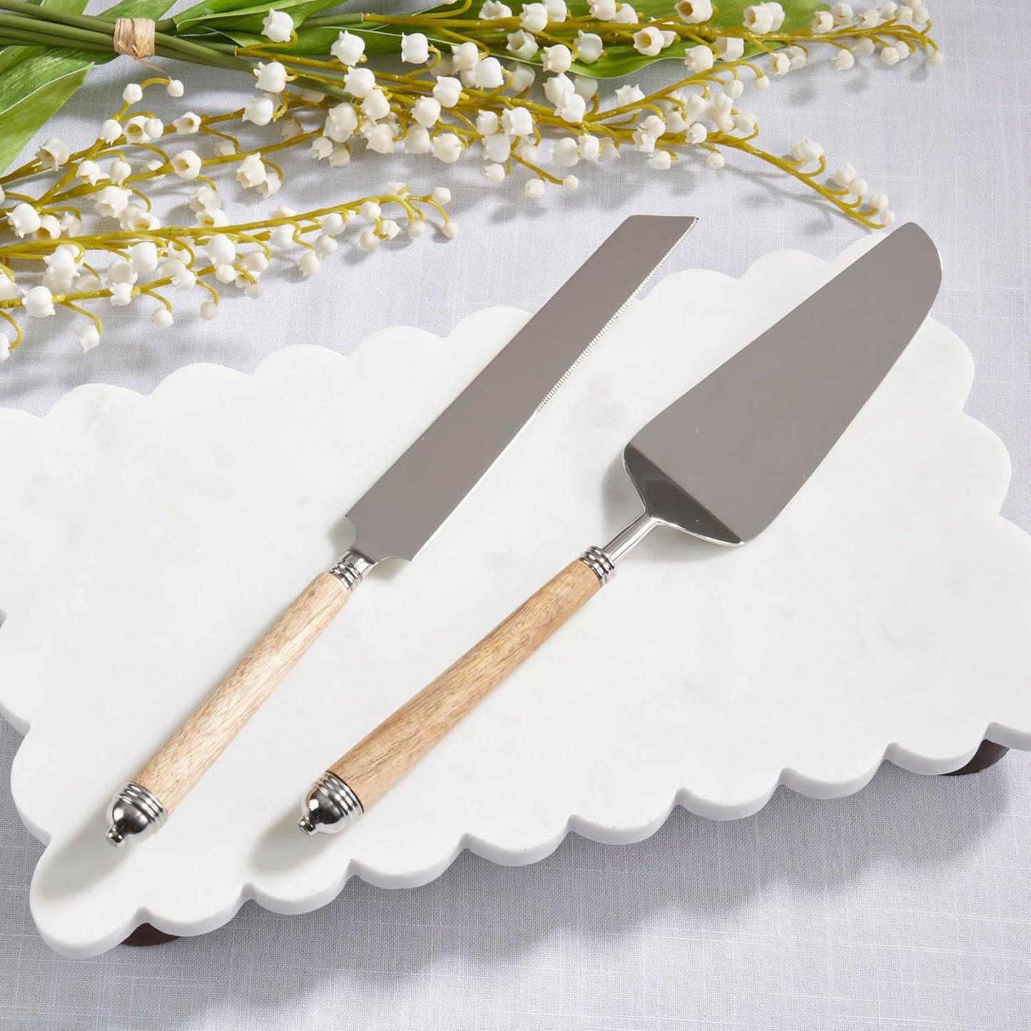 Set Cuchillos Servidor Pastel Mango Acero Inox