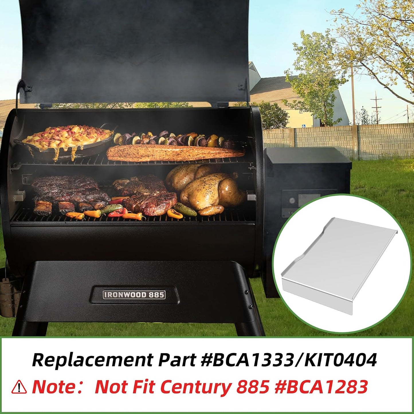 Deflector calor bandeja goteo acero inox Traeger 885