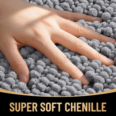 Alfombras U 24x20pulg antideslizante baño color gris