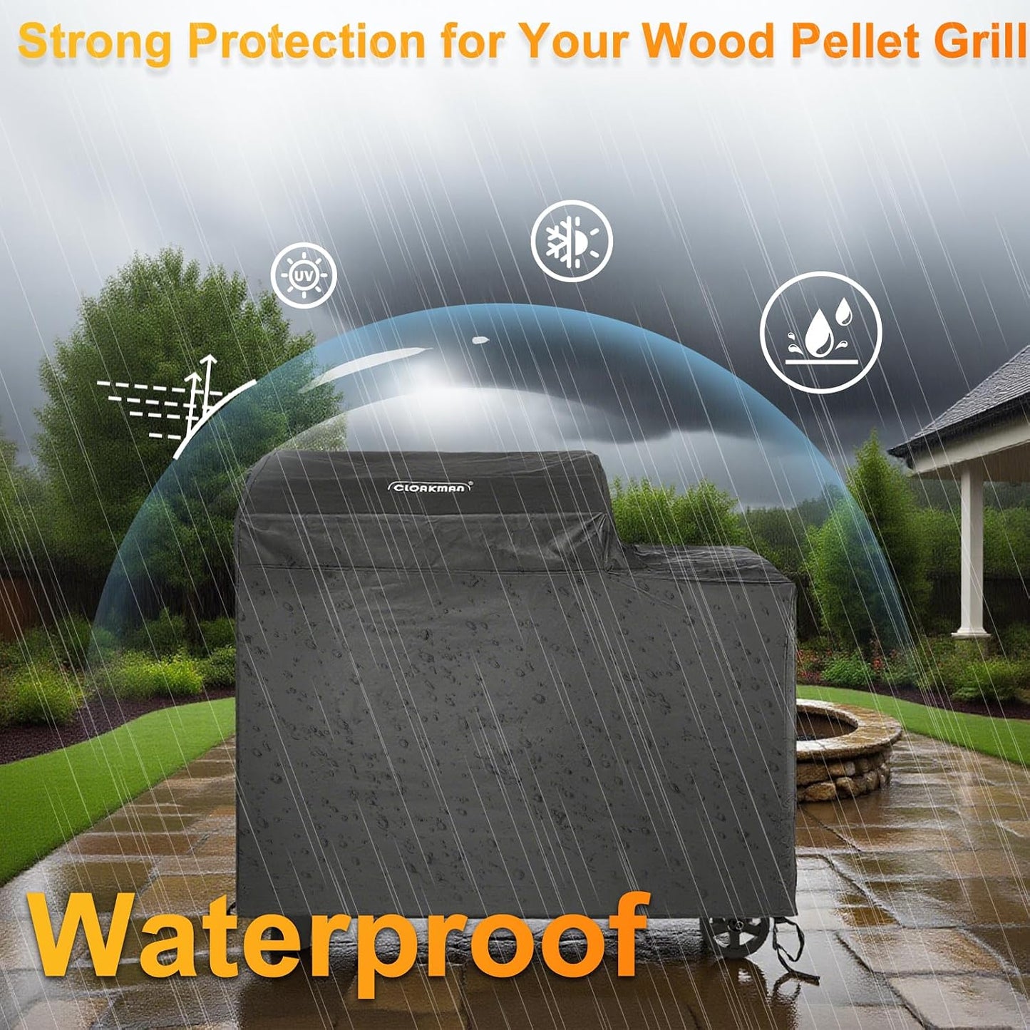 Cubierta parrilla pellets 600D resistente agua Traeger Woodridge