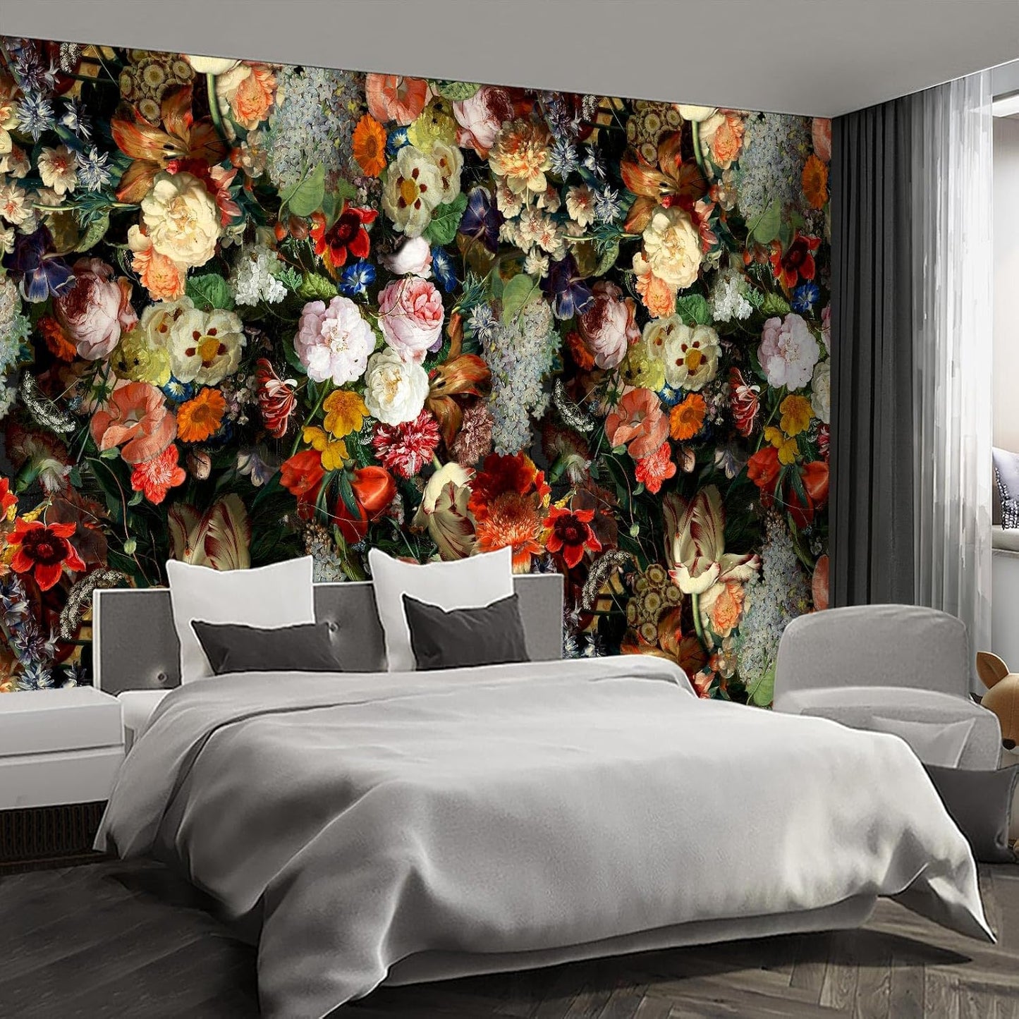 Murales autoadhesivos floral dormitorio 96x137pulg