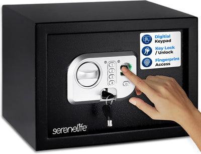 Caja seguridad electrónica con huellas y llaves