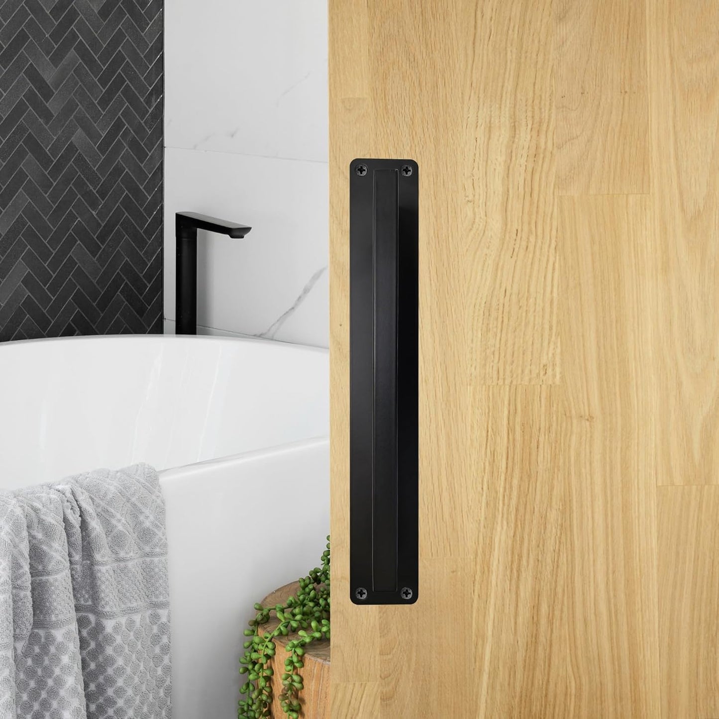 Manija puerta corredera acero inox moderna 10pulg pack 2