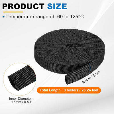 Funda protectora nailon manguera 0.6pulg cubierta cable 26ft