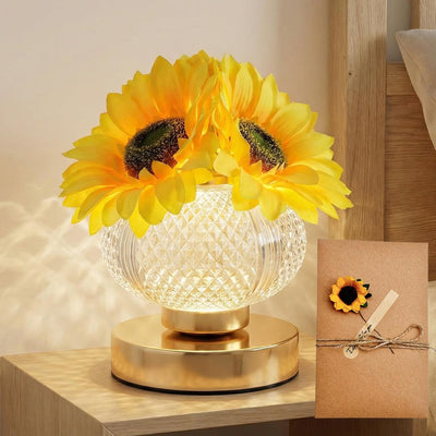 Luz nocturna de girasol recargable táctil para mujer