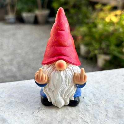 Gnomo dedo medio 3.5pulg decoración jardín patio