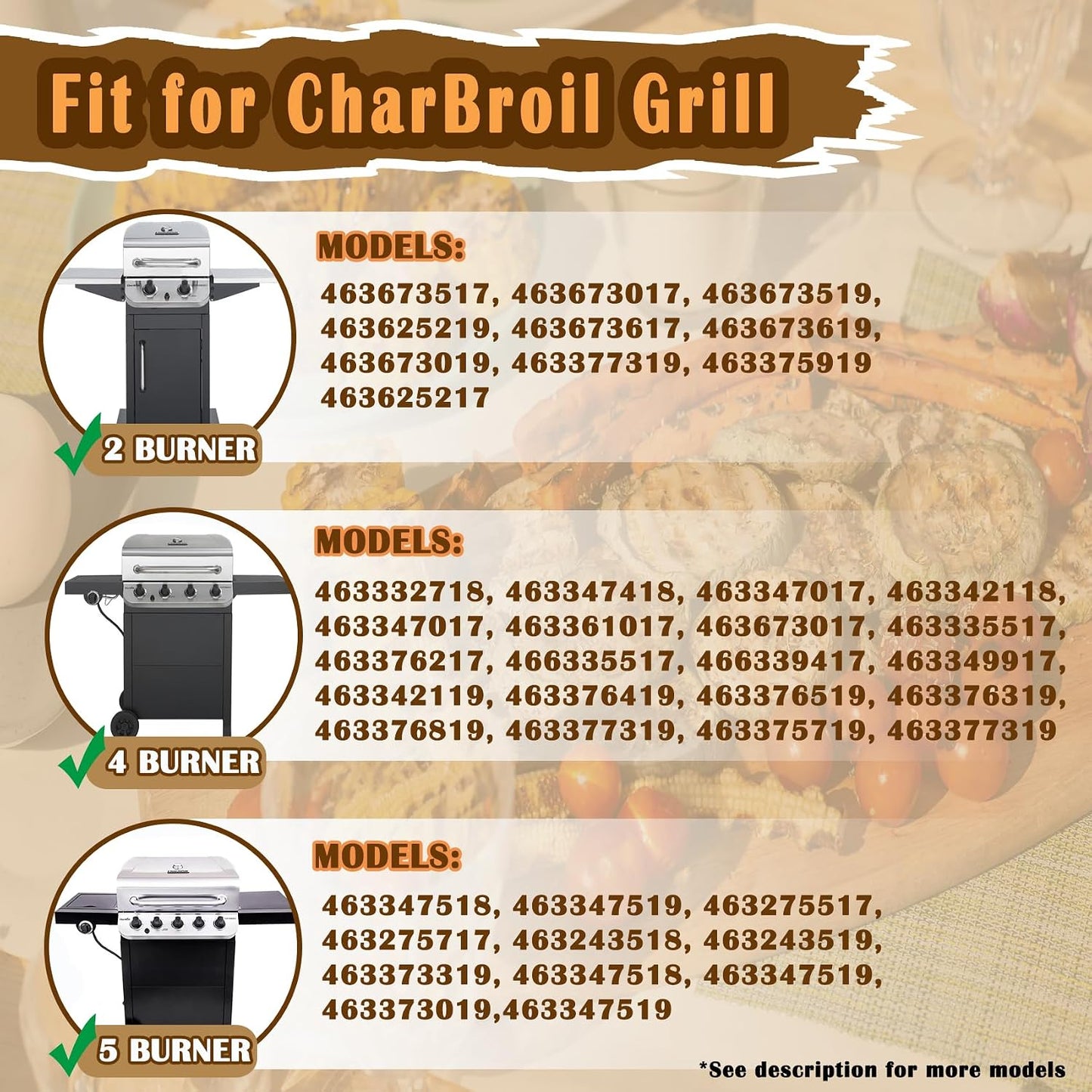 Kit repuesto parrilla Charbroil acero inox