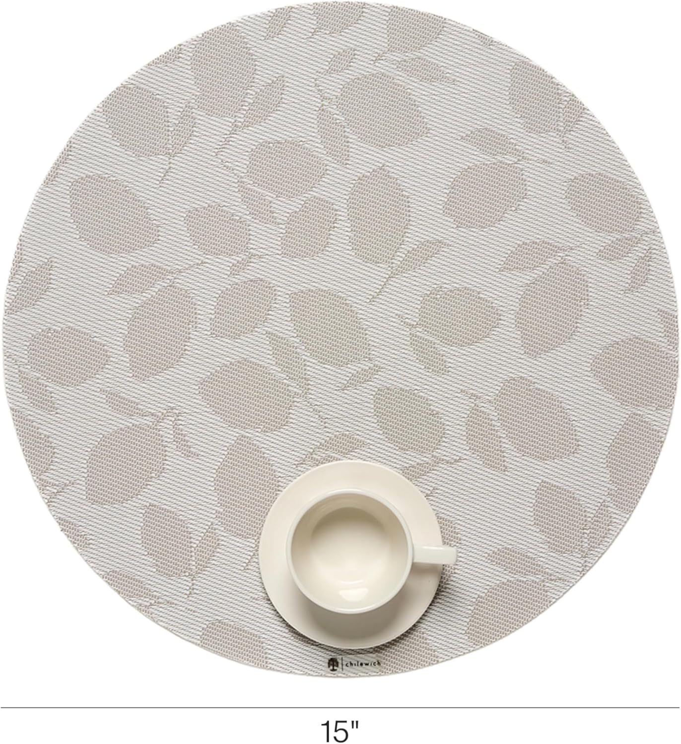 Mantel tejido limón redondo resistente manchas para mesa 15"