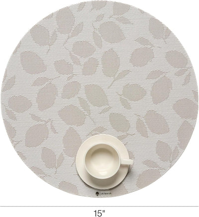 Mantel tejido limón redondo resistente manchas para mesa 15"
