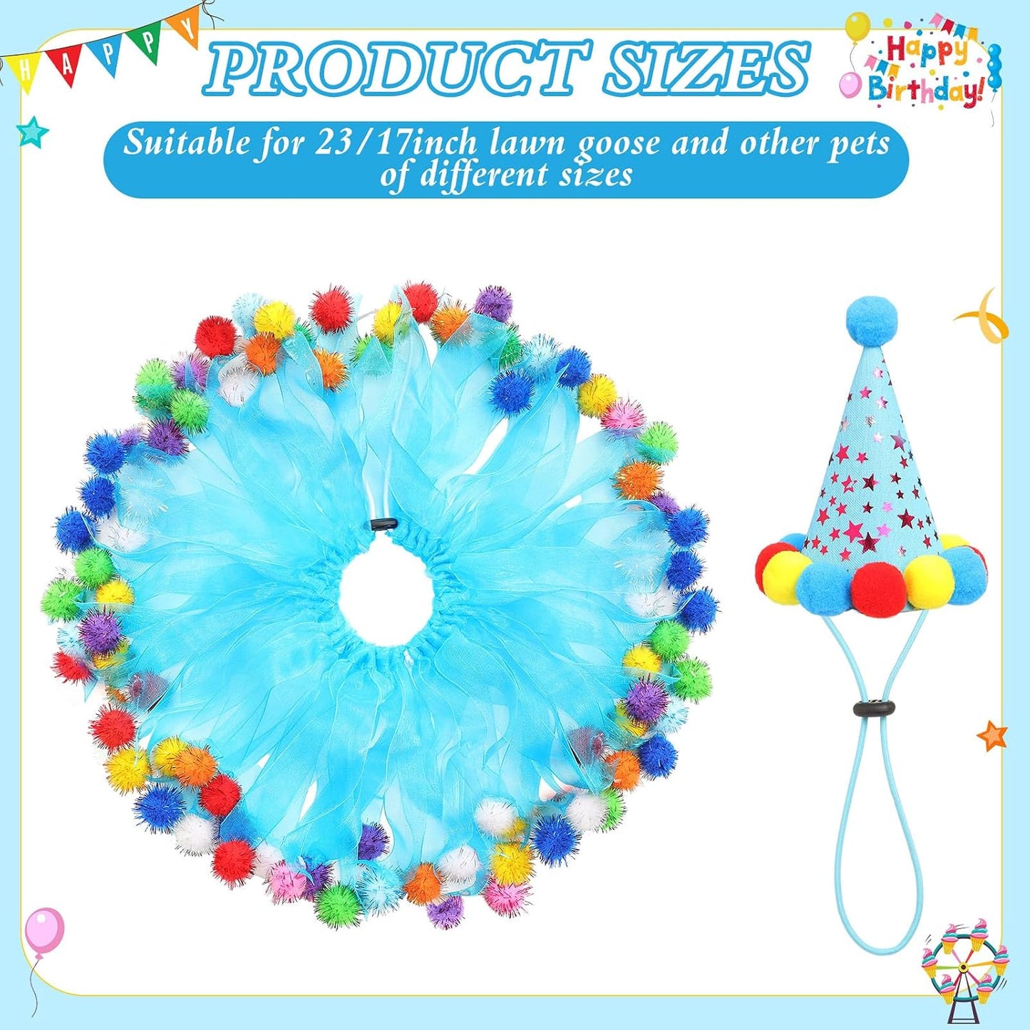 Traje ganso plástico para jardín 23x17pulg azul