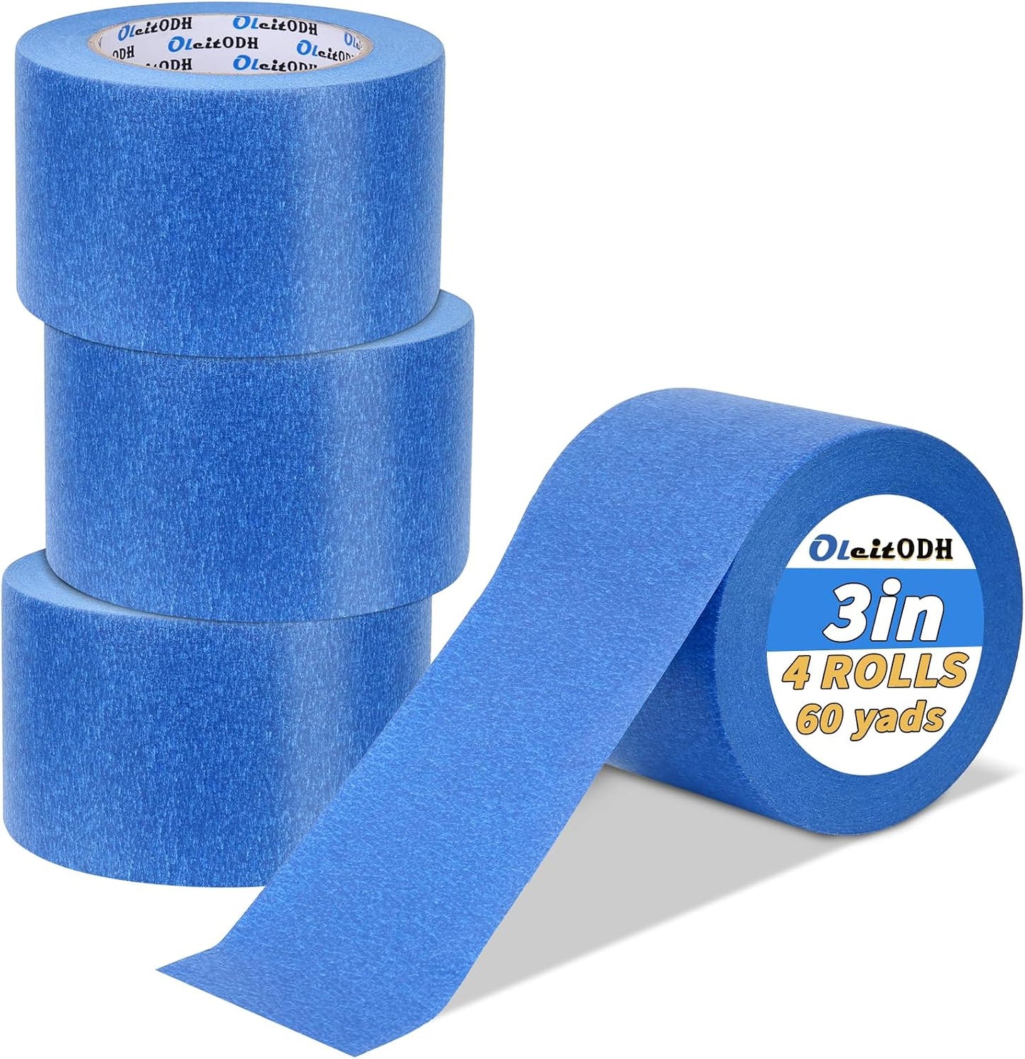 4 Rollos Cinta Azul Pintores 3pulg x60yd Sin Residuos