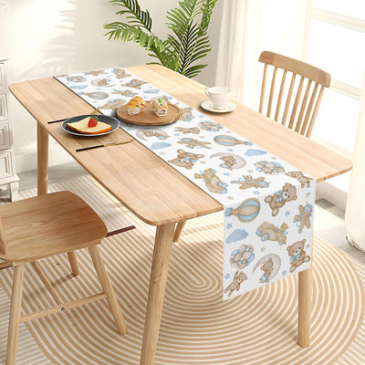 Decoración mesa oso azul polvoriento bebé cumpleaños
