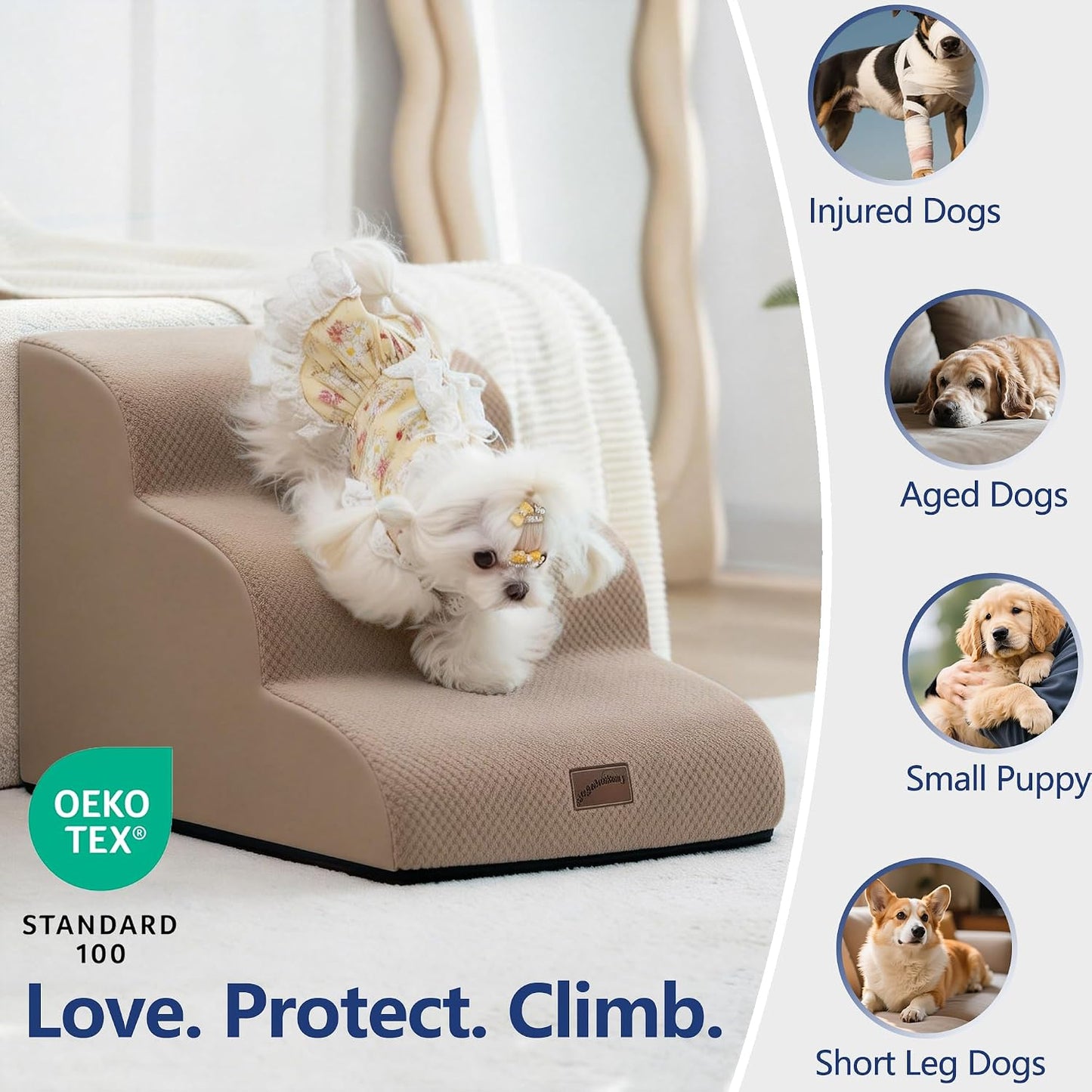 Escalera rampa para perro sofá 15.7pulg tela impermeable