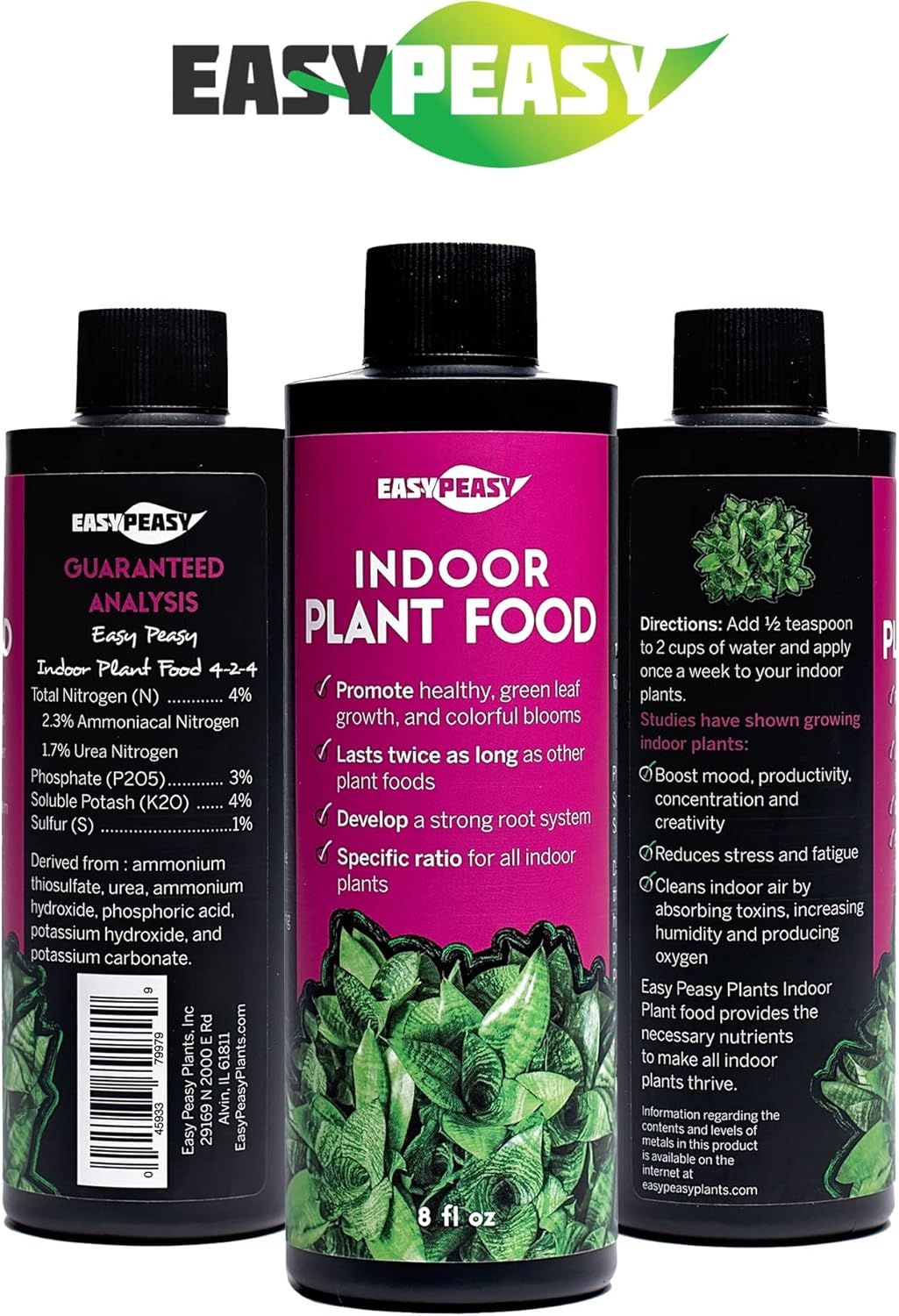 Fertilizante líquido para plantas de interior 4-3-4