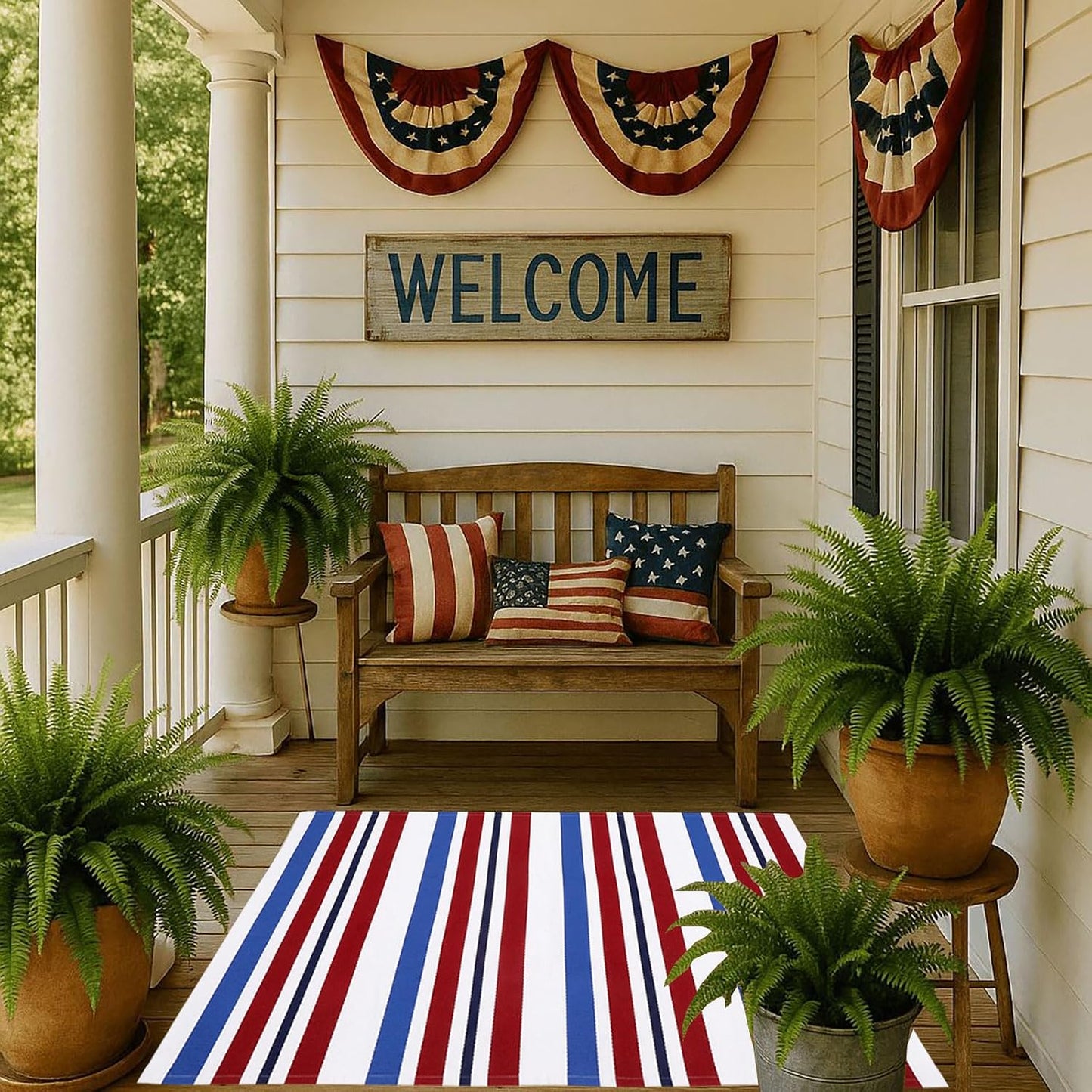 Alfombra puerta 3x5ft estampado 4 de Julio para entrada exterior