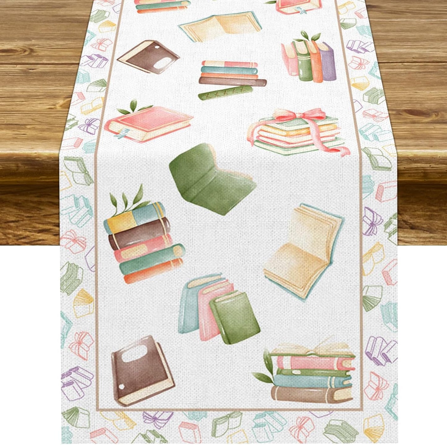 Camino de mesa Read Across America para fiesta de cumpleaños, cocina, comedor (13 x 90 pulgadas)