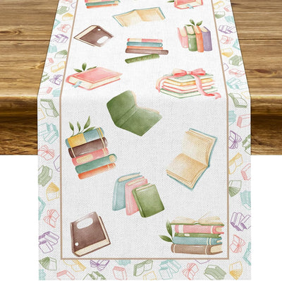 Camino de mesa Read Across America para fiesta de cumpleaños, cocina, comedor (13 x 90 pulgadas)
