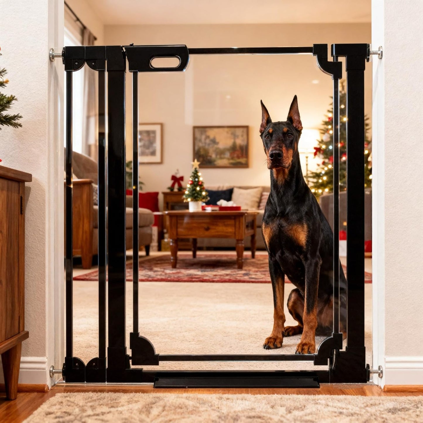 Puerta transparente acrílico para bebés y mascotas 40.5pulg