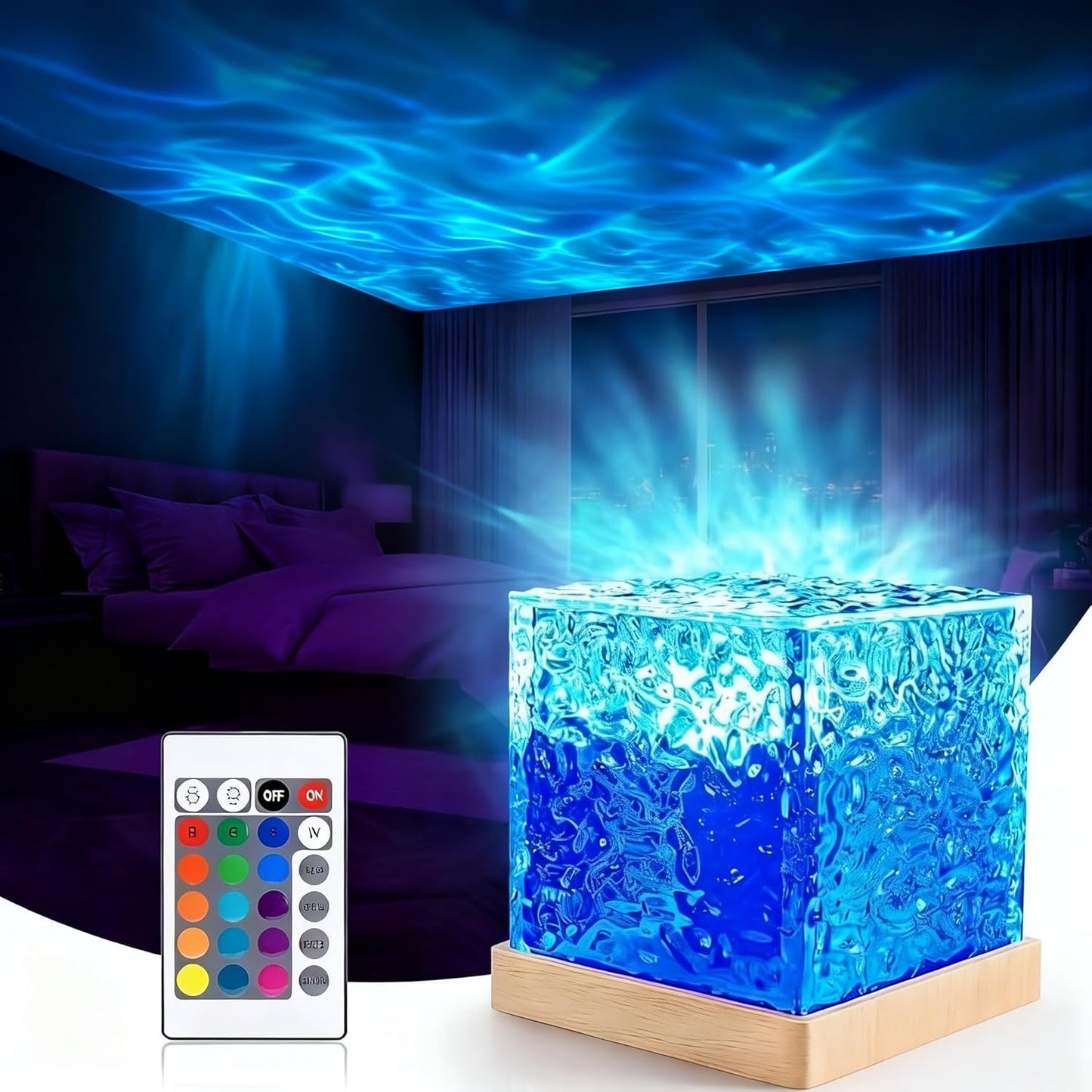 Proyector luces del norte ondas agua con control remoto