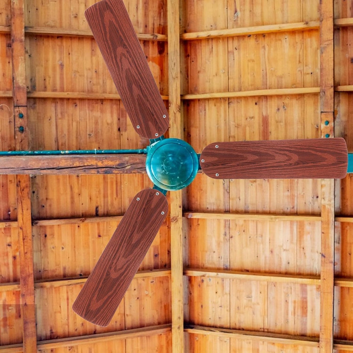 Hoja ventilador techo 21pulg plástico textura madera