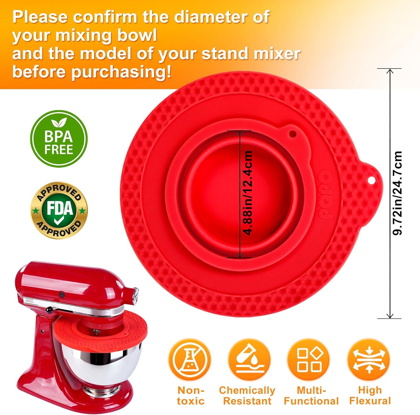 Cubierta silicona tazón comp KitchenAid 6qt