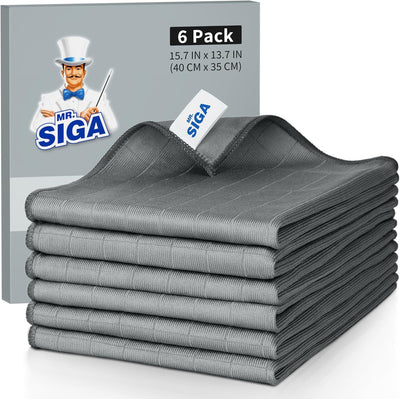 6 Pzas Trapo Microfibra Vidrio Sin Pelusas 13.4x15.4pulg