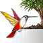 Suncatcher estaca jardín vitrales decoración colibrí