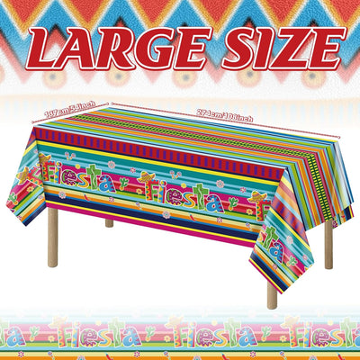 Mantel de plástico con estampado Cinco de Mayo 3 piezas para fiestas mexicanas