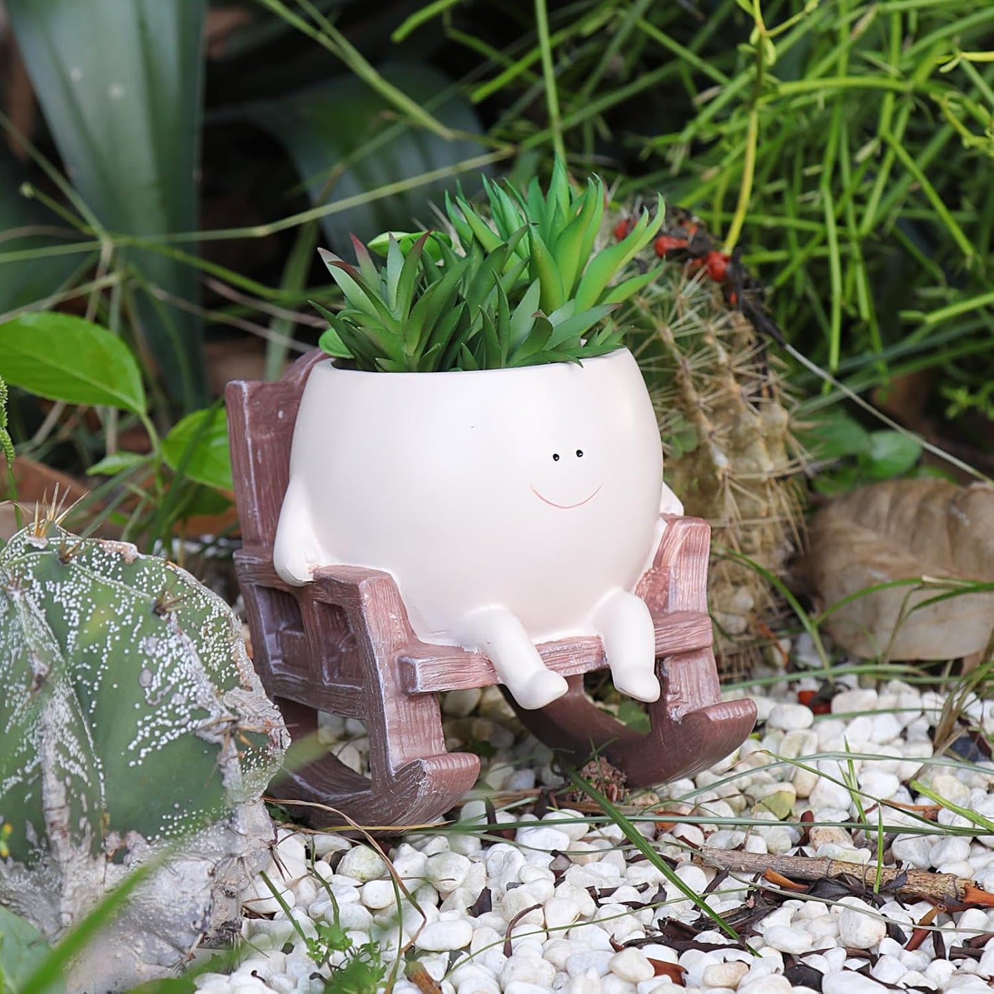 Maceta Cara Sonriente para Plantas Interiores Regalo Único